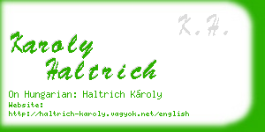 karoly haltrich business card